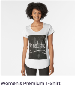 This image has an empty alt attribute; its file name is WOMENS-T-SHIRT-THE-NEXT-STEP-250x300.png